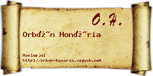 Orbán Honória névjegykártya